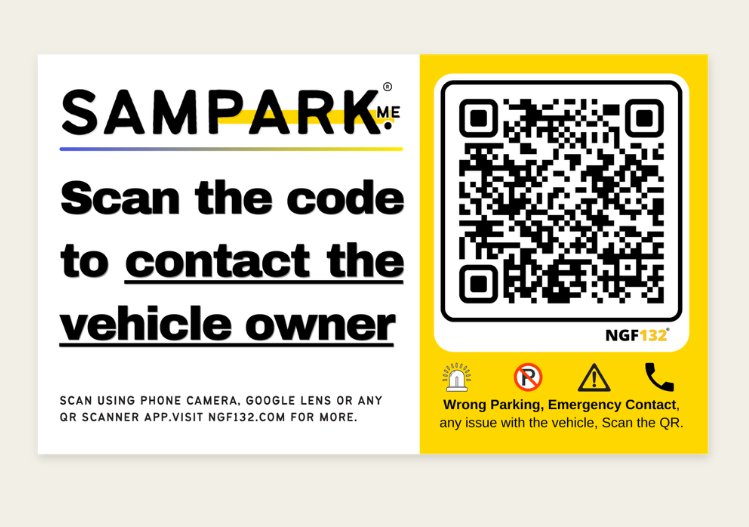 (Pack of 2) Car sampark tag, Let people call you for any issues with your parked car.