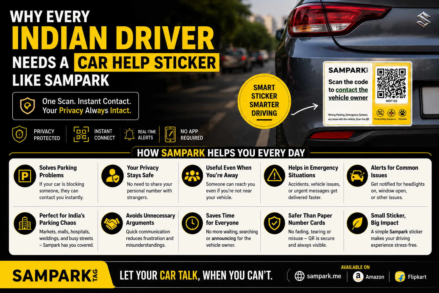 Why Every Indian Driver Needs a Car Help Sticker Like Sampark