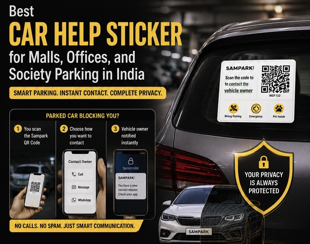 Best Car Help Sticker for Malls, Offices, and Society Parking in India