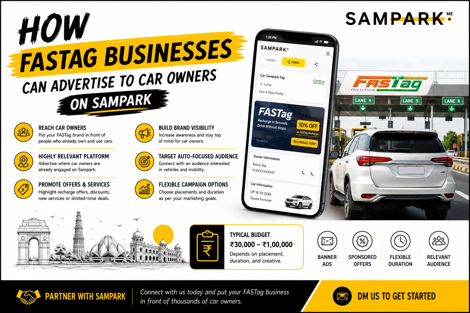 How FASTag Businesses Can Advertise to Car Owners on Sampark