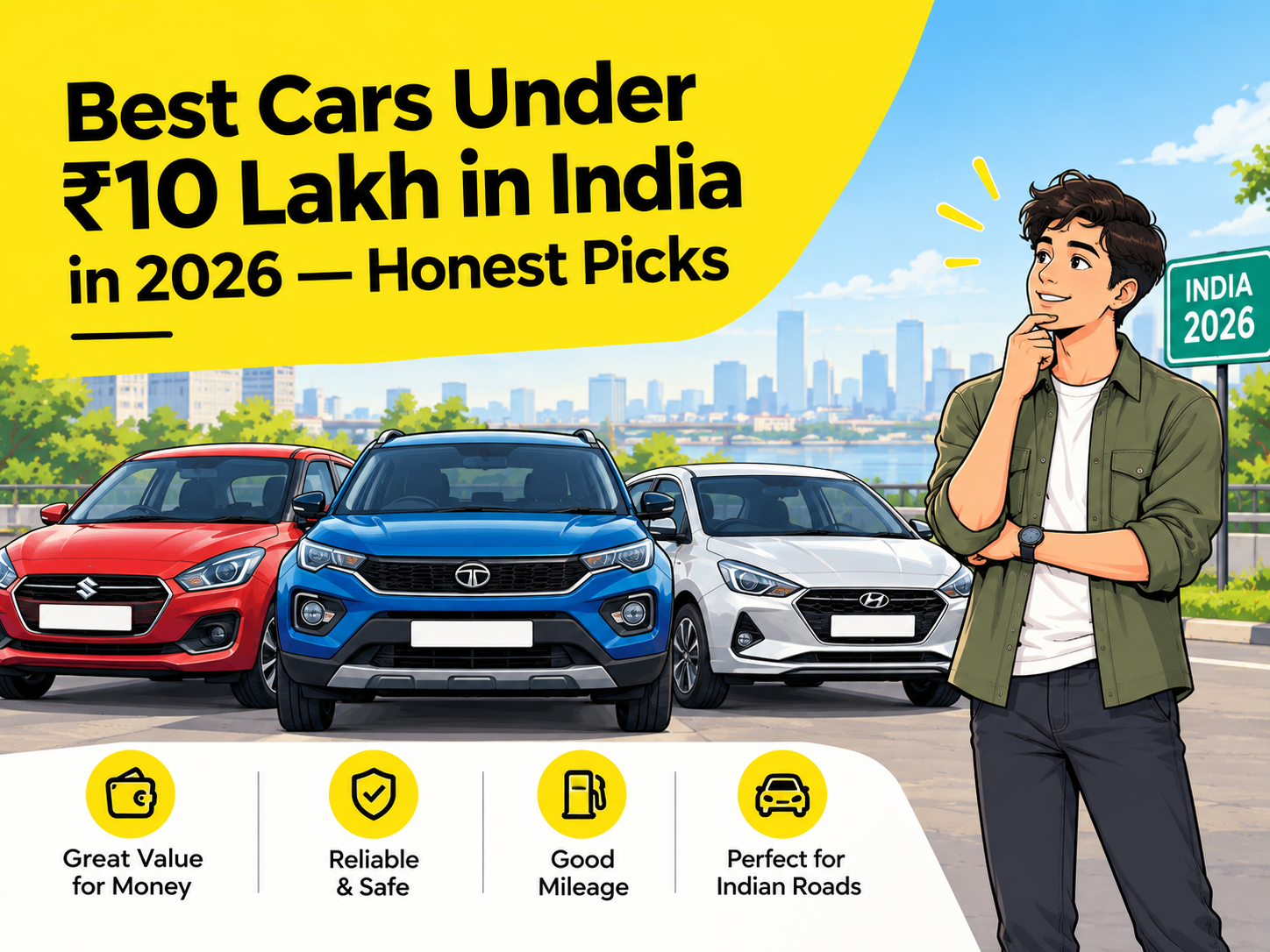 Best cars under ₹10 lakh in India in 2026 for city driving